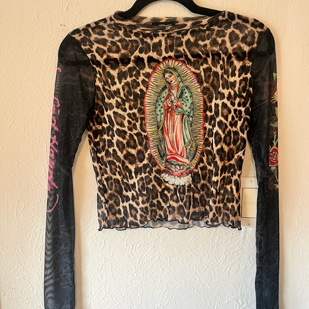 Ed Hardy x Dolls Kill Mesh Shirt Size S